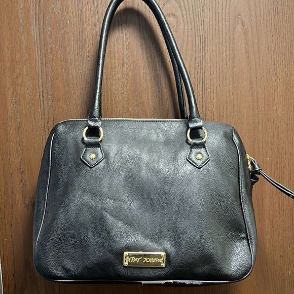 Betsey Johnson Black Satchel polka dot bow - Picture 9 of 14